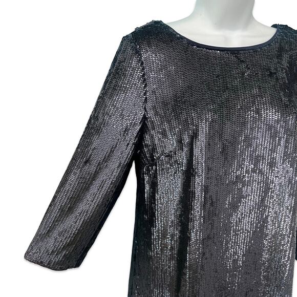J. Crew Navy Blue Long Sleeve Sequin Tie Back Mini Dress size 2 NEW Tags Party - Picture 11 of 13